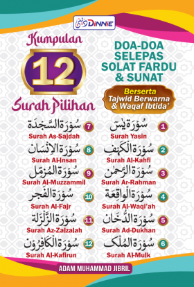 Kumpulan 12 Surah Pilihan & Doa-doa Selepas Solat Fardu & Sunat 